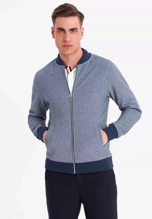 Ombre Bomber Jacket - navy blue