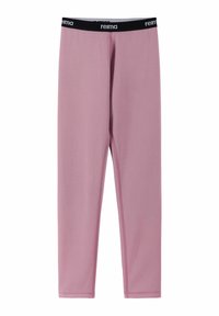 Różowe legginsy sportowe z czarnym elastycznym pasem, wykonane z teksturowanej tkaniny, z płaskimi szwami dla wygody oraz dopasowanym krojem.