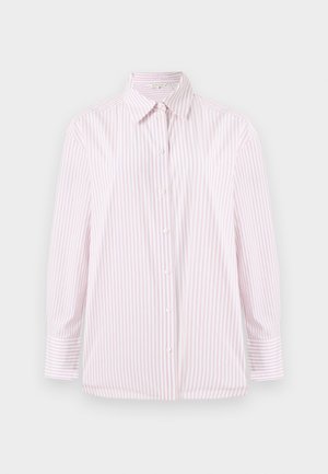 TOM TAILOR BLOUSE SHIRT - Bluza z gumbi - mid pink/white