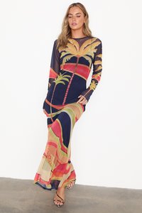 Never Fully Dressed PALM DRESS - Maxikjole - blue