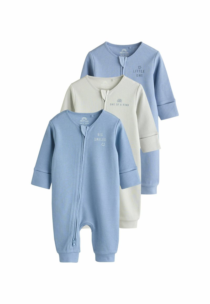 Next FOOTLESS ZIPPED 3 PACK REGULAR FIT - Dupačky na spaní - blue slogan
