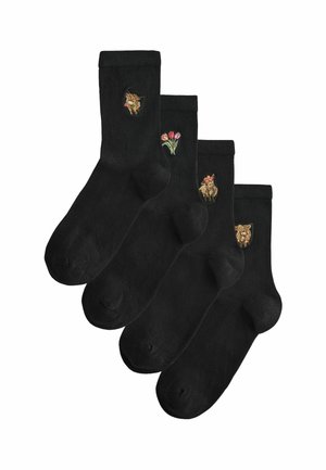 MOTIF ANKLE 4 PACK STANDARD - Calze - hamish the highland cow   tulips