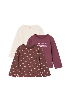 Vertbaudet, VERTBAUDET 3ER-PACK MÄDCHEN SHIRTS MIT PRINT BASIC - Long sleeved top - wollweiß