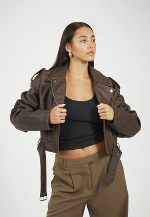 Giacca in similpelle - dark brown