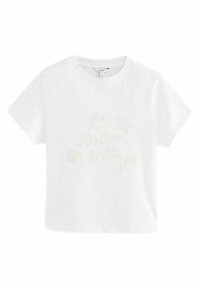 REGULAR FIT - BEADED GRAPHIC EMBELLISHED - Camiseta estampada - white