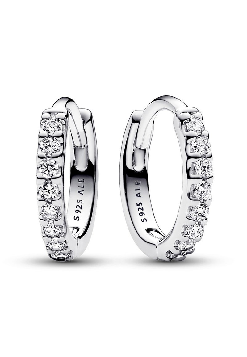 Orecchini A Cerchio Huggie In Argento Sterling 925 Massiccio Con