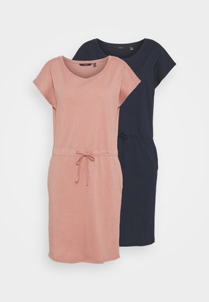 VMAPRIL SHORT DRESS 2 PACK - Robe en jersey - navy blazer/old rose