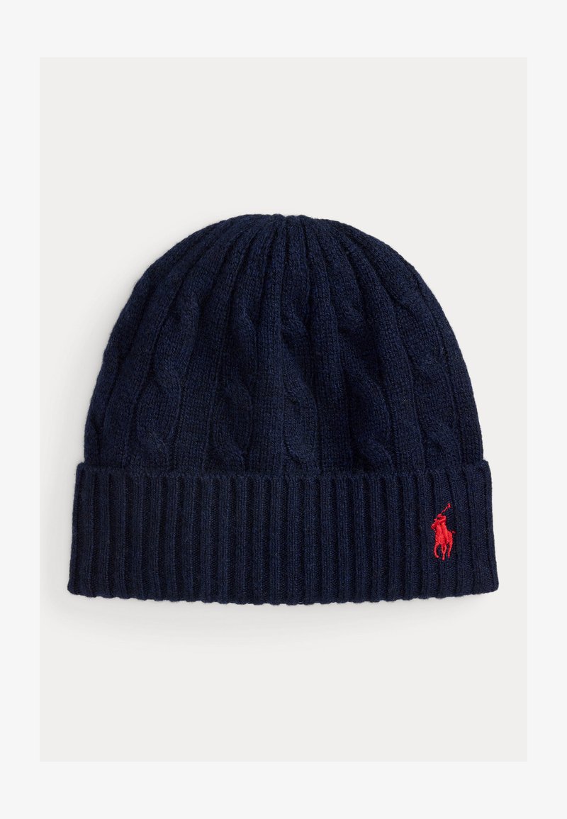 Polo Ralph Lauren CABLE KNIT WOOL CASHMERE BEANIE - Muts - hunter navy
