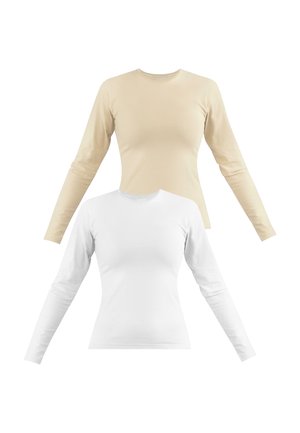 2 PACK - Langarmshirt - beige weiß