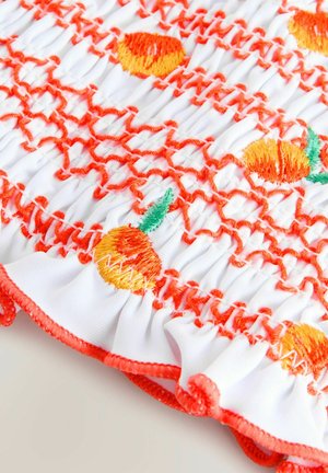 Next SHIRRED - Haut de bikini - white embroidered peach