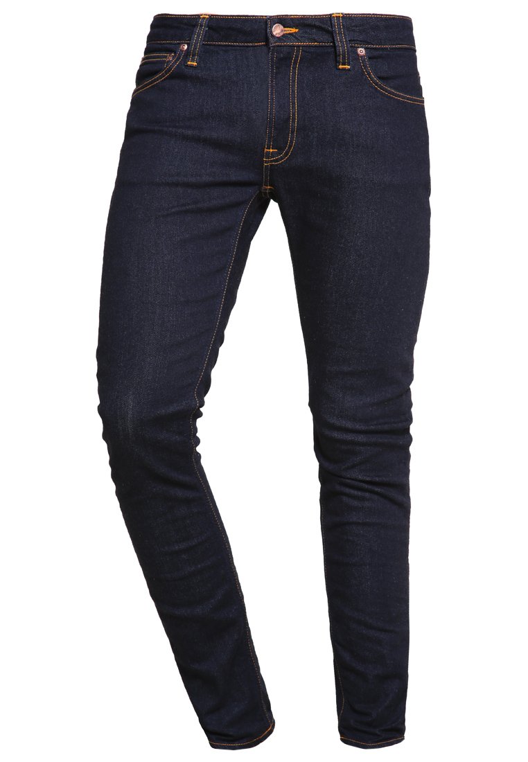 Nudie Jeans SKINNY LIN - Jeans Skinny Fit - Dry Deep Orange/dark-blue denim  - Zalando.co.uk