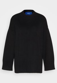 Pull tricoté noir oversize avec manches longues et poignets, col et ourlet côtelés, étiqueté JJXX.