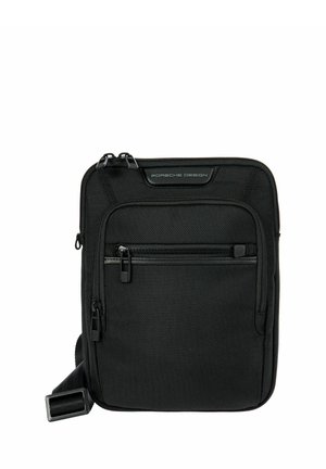 Borsa a tracolla nera Porsche Design con molteplici scomparti con zip e tracolla regolabile.
