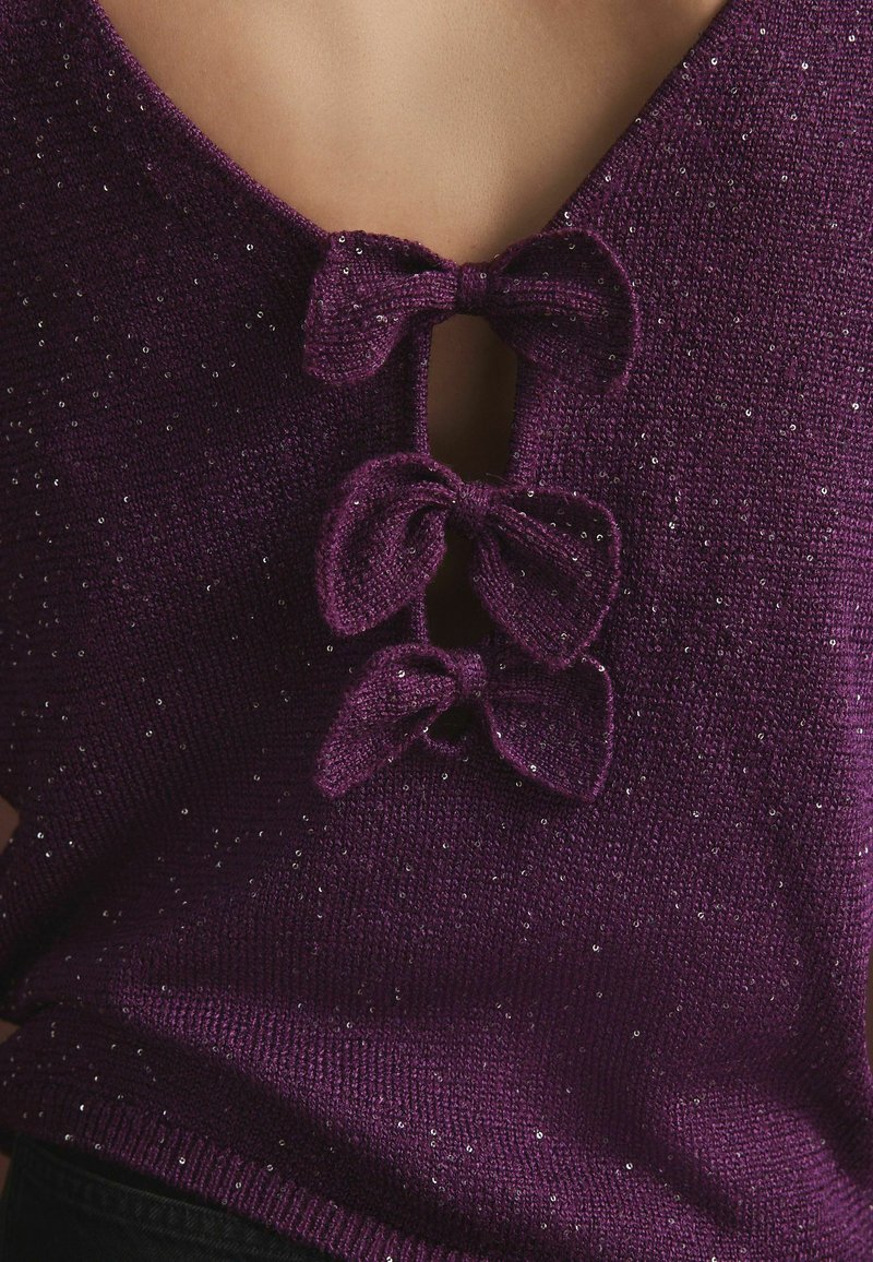 Next TALL FIT - SEQUIN EMBELLISHED SPARKLE BACK - Svetr - red burgundy berry