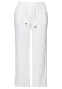 LINEN TROUSERS LONG - Pantalones - white