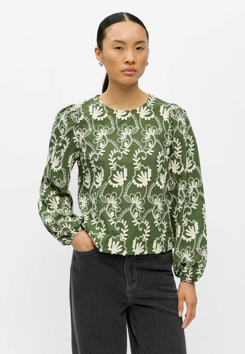 Object OBJMYA RE L/S TOP NOOS - Blouse - bronze green