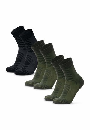 3-PACK  - Sports socks - black olive green