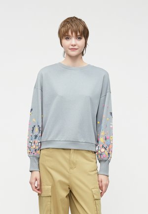 ONLBROOKE O NECK FLOWER - Sweatshirt - blue/grey