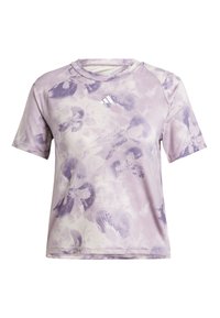 adidas Performance ESSENTIALS ALL FLOWER DYE - Potiskana majica - putty mauve/preloved fig