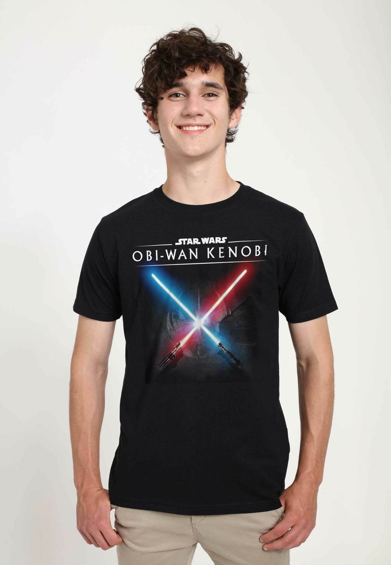 Star Wars OBI-WAN LIGHT SABER CLASH UNISEX - Camiseta estampada - black