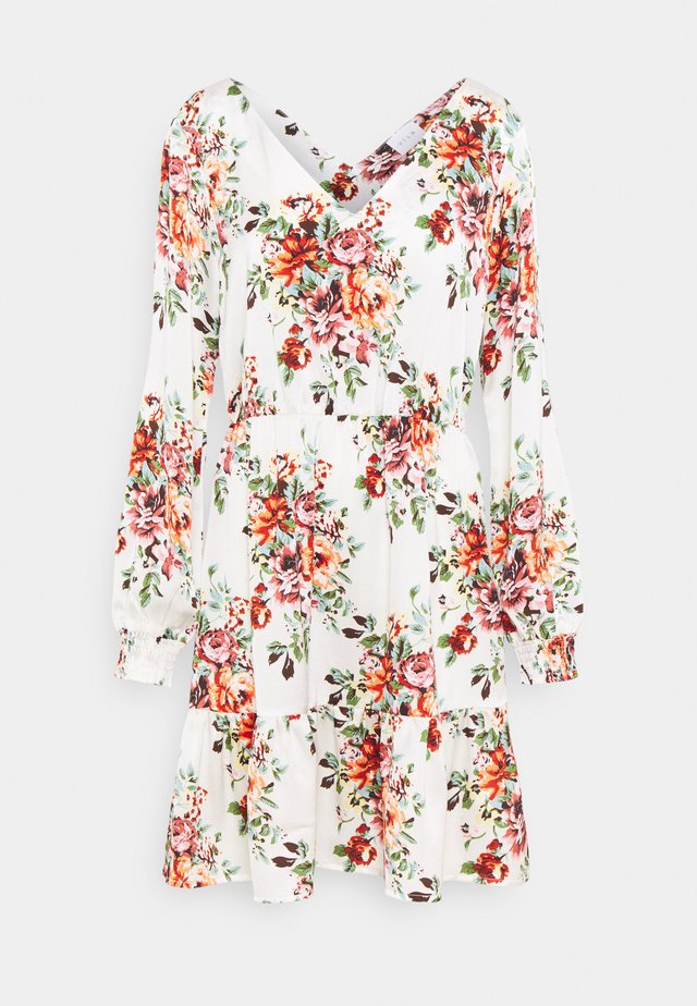 VIJOSE BLUME SHORT RUFFLE DRESS - Freizeitkleid - snow white