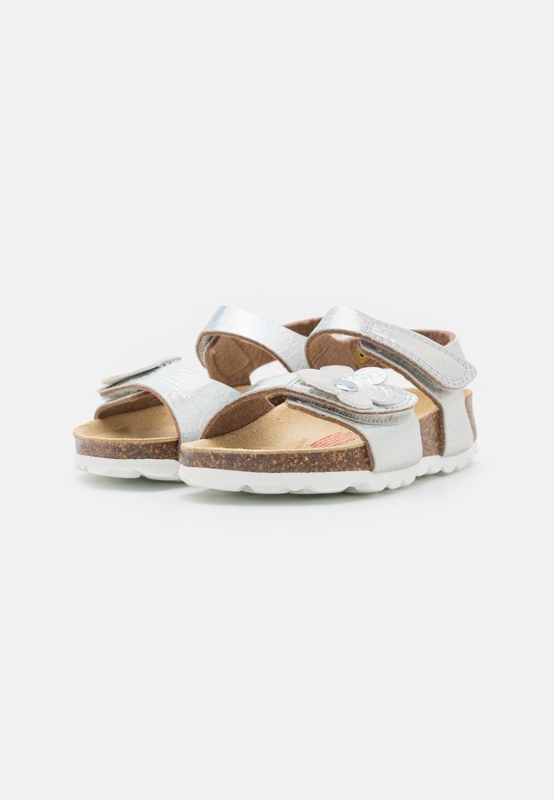 Kinder Riemchensandalen | Superfit FUSSBETTPANTOFFEL Riemensandalette silber/silberfarben - RO71563 Kinder Riemchensandalen | Superfit FUSSBETTPANTOFFEL Riemensandalette silber/silberfarben - RO71563