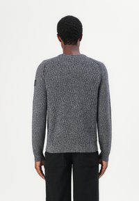 TOM TAILOR STRUCTURED MULTICOLOR CREW NECK  - Vesta - navy/multi coloured