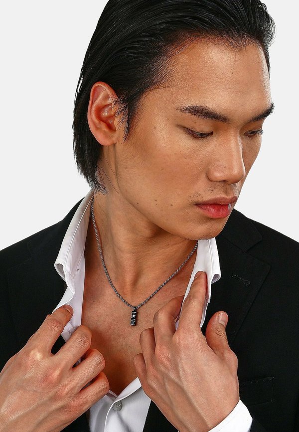 Halskette - blauw zilverkleurig