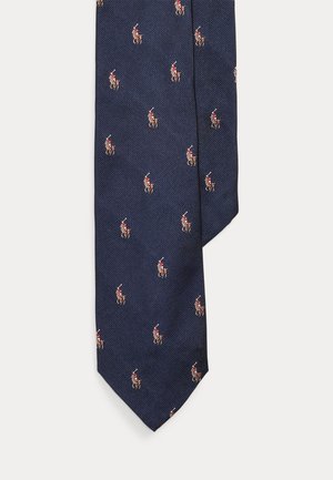 Polo Ralph Lauren, POLO PONY SILK REPP NARROW TIE - Solmio - navy