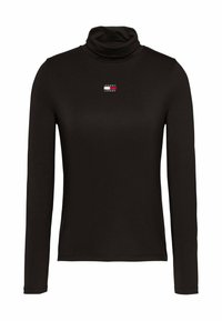 Tommy Jeans SLIM BADGE MOCKNECK - Tops ar garām piedurknēm - black