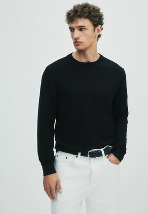 THE SET, 3 PACK LONG SLEEVE KNITTED CREW NECK JUMPERS - Striktrøje - black navy