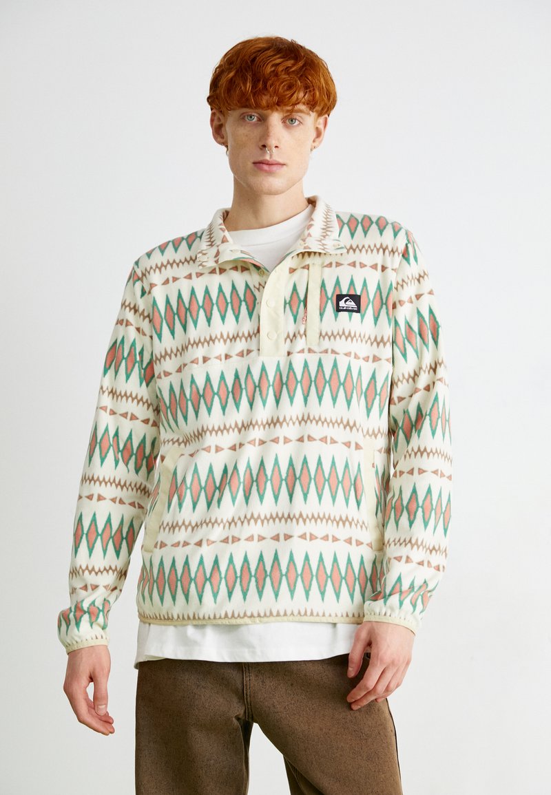 Quiksilver NO DESTINATION 2 HALF SNAP - Fleecová mikina - oyster white