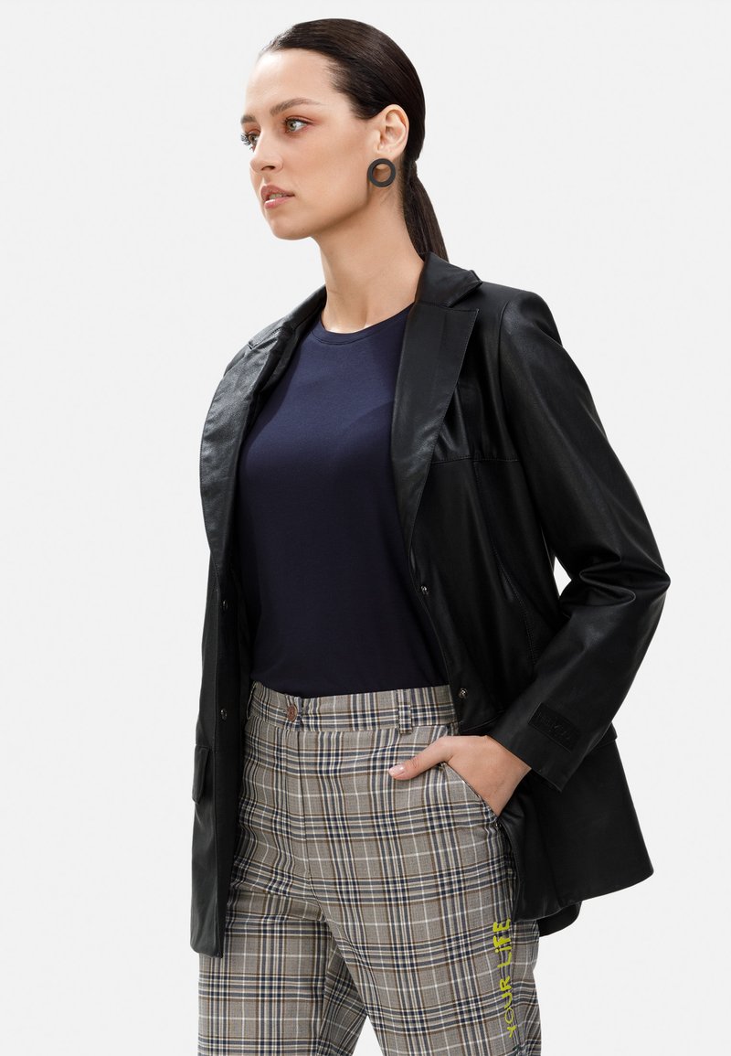 Damen Leichte Jacken | HELMIDGE Kunstlederjacke schwarz - ET07272 Damen Leichte Jacken | HELMIDGE Kunstlederjacke schwarz - ET07272