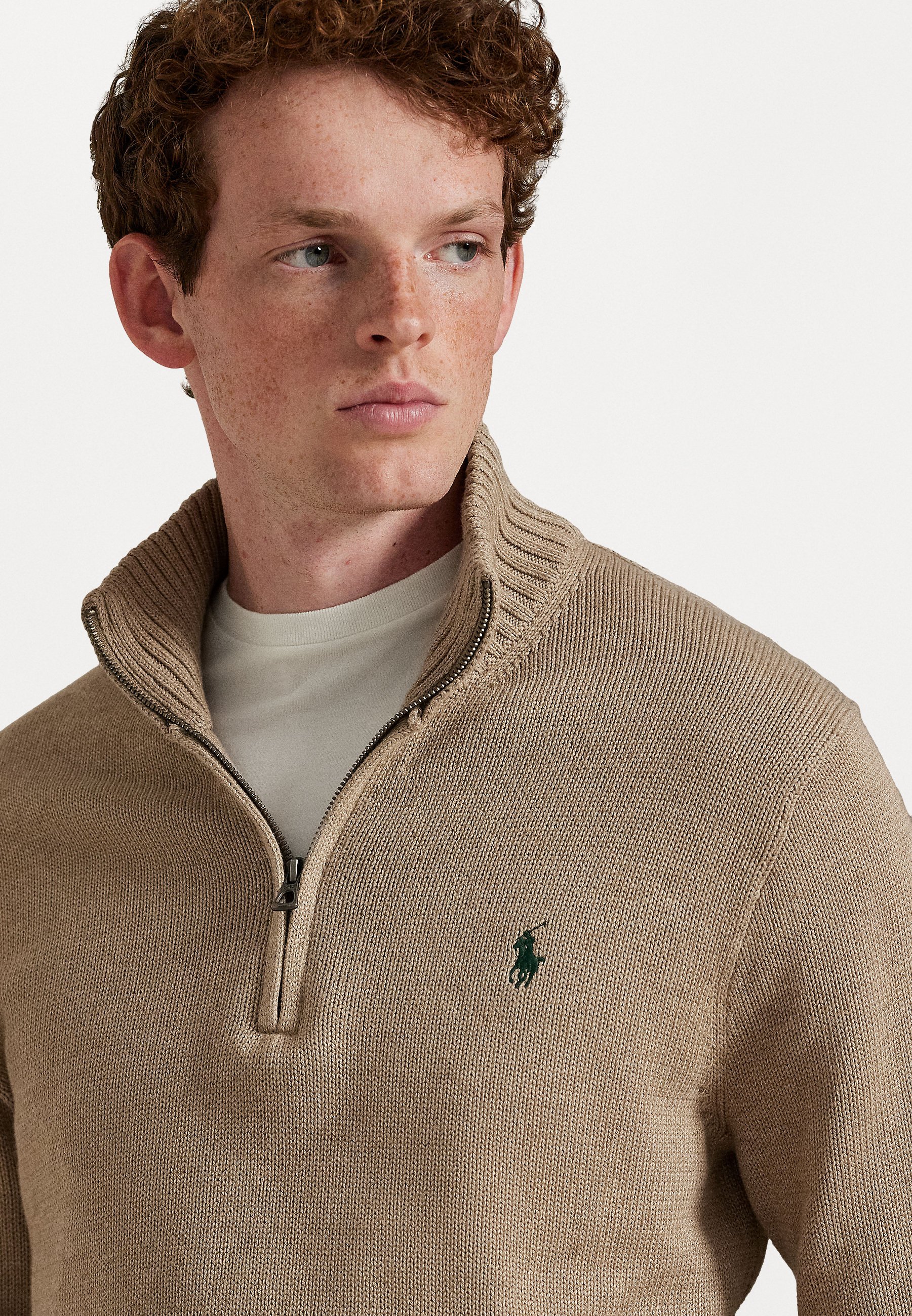 Polo Ralph Lauren COTTON QUARTER-ZIP JUMPER - Jumper - bronze