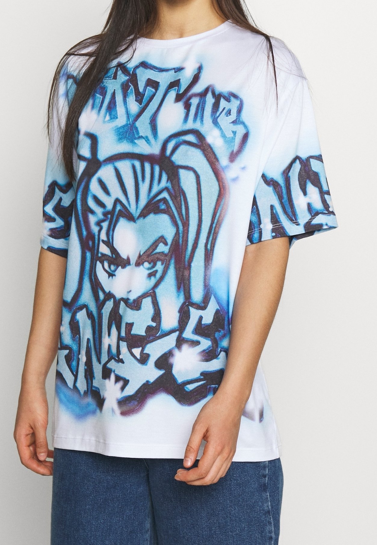 Jaded London Print T-shirt - blue - (Pre-owned) - Zalando
