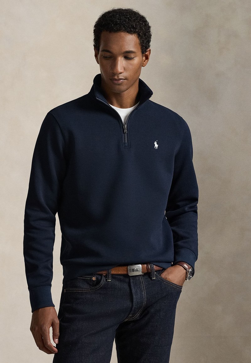 Polo Ralph Lauren DOUBLE-KNIT QUARTER-ZIP PULLOVER - Sweatshirt - aviator navy