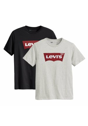 2ER PACK GRAPHIC SET IN NECK RUNDHALS - Print T-shirt - grau schwarz