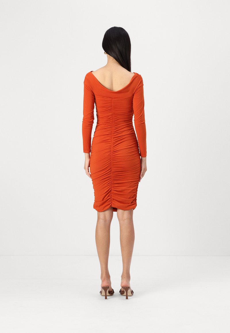 WAL G. RHYLA SLINKY MIDI - Cocktail dress / Party dress - burnt orange/ orange - Zalando.co.uk