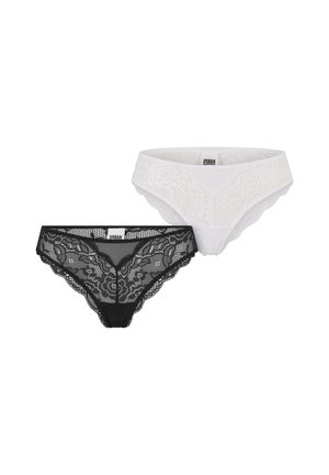 ALLOVER LACE BRAZILIAN 2-PACK - Thong - black white