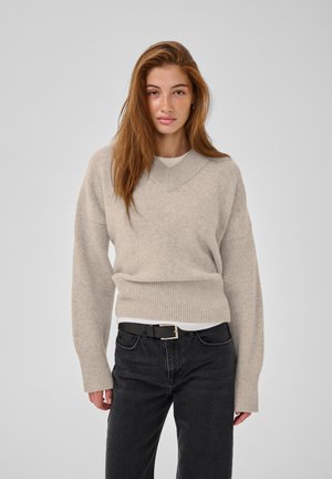 My Essential Wardrobe, MWROME LW V-NECK - Pullover - beige melange
