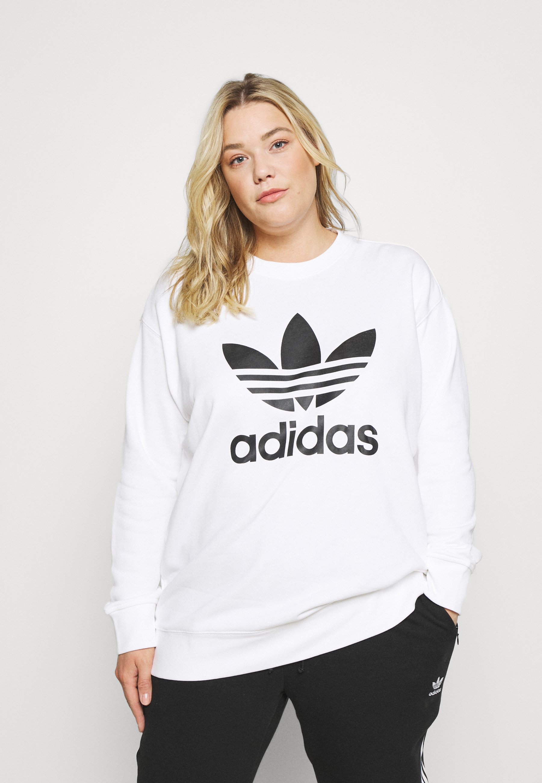 white adidas crew sweatshirt