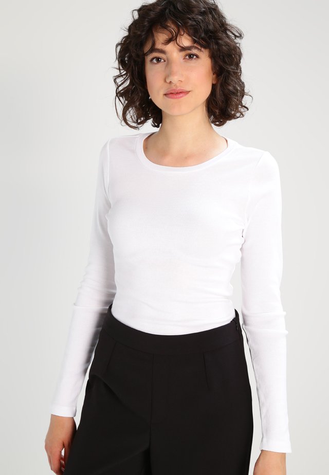 PERFECT FIT CREW - Bluzka z długim rękawem - white