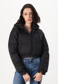 Tommy Jeans HOODED PUFFER - Talvejope - black