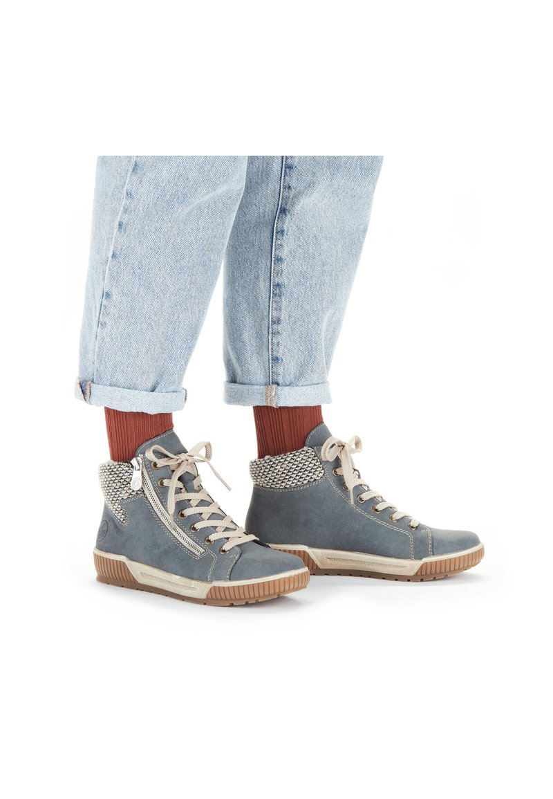 Rieker Bottines à lacets - jeans/schwarz-kiesel