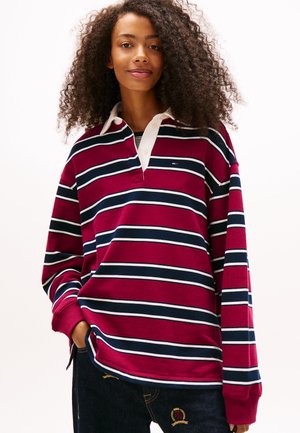 RLX S-FLAG STRIPE RUGBY EXT - Pikkade varrukatega topp - lavish cerise / multi stripe