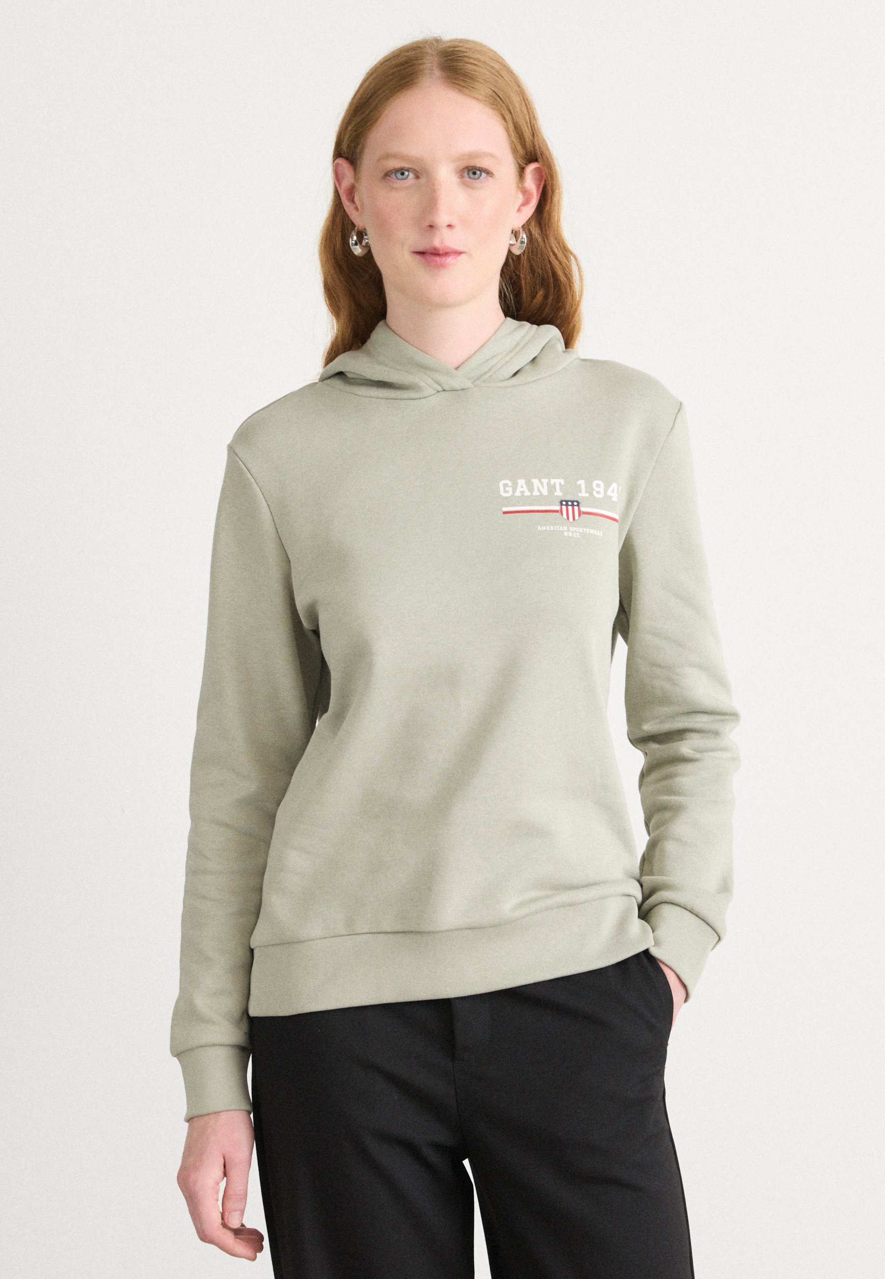 Faded Soft Green Hoodie GANT GRAPHIC HOODIE Hoodie Faded Sage