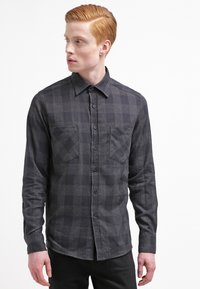 Urban Classics - CHECKED - Overhemd - black Miniatuurafbeelding 1