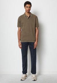 Marc O'Polo SHORT SLEEVE DETAILS AT COLLAR CUFFS AND HEM - Poloshirt - burnt ash