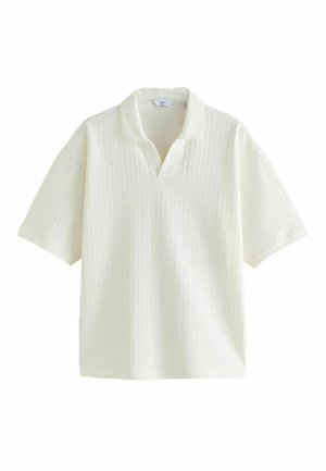 Next, REGULAR FIT - SEERSUCKER TROPHY NECK TEXTURED POLO SHIRT . - Polotričko - ecru