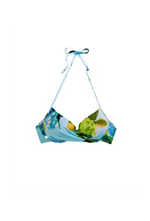 Next, PADDED WIRED PLUNGE - Bikini-Top - aqua blue floral